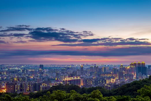 Aerial view of Taoyuan city, Taiwan photo