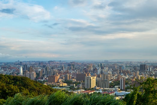 Aerial view of Taoyuan city, Taiwan photo