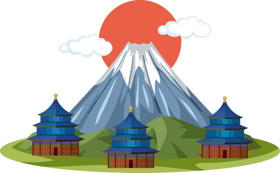 Mount Fuji landmark of Japan vector