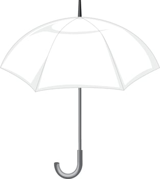 Open white umbrella isolated vector
