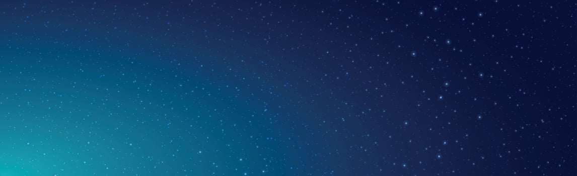 Starry black and blue sky with flying comets vector