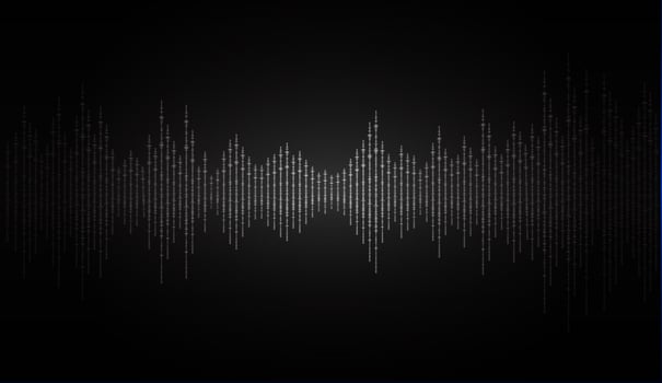 Sound waves oscillating dark light vector