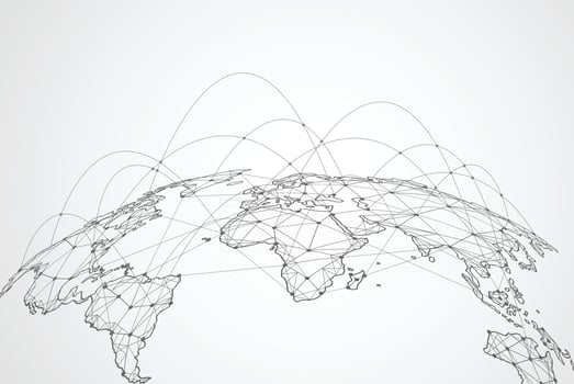 Global network connection. World map point and line composition concept of global business. Vector Illustration