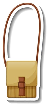 A sticker template with a women crossbody bag isolated vector