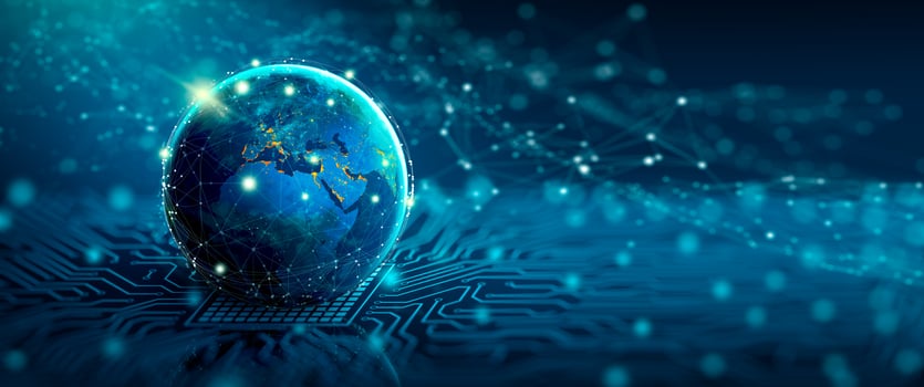 Global social network and business connection concept photo