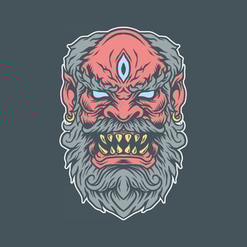 Angry old illustration vector
