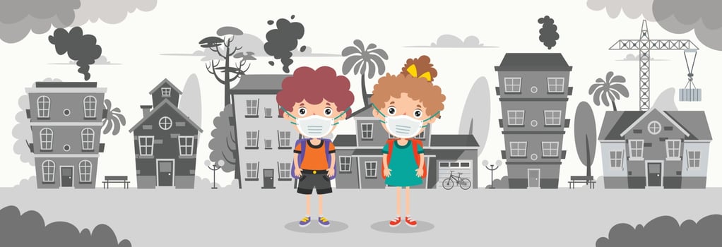 Concept Drawing Of Air Pollution vector