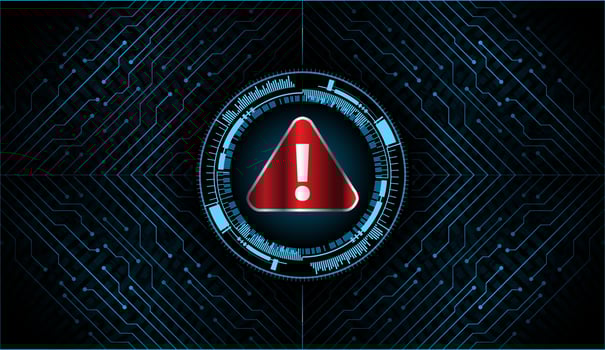 Closed Padlock on digital background, cyber security vector