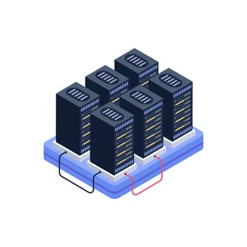 Database Servers and centers vector
