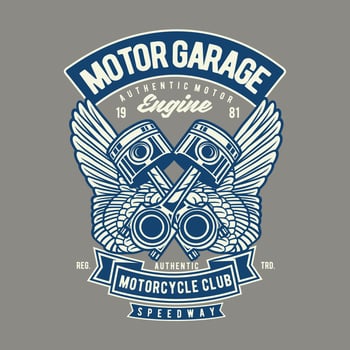 Motor Garage Vintage Badge Design vector
