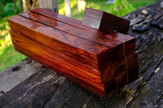 Wood logs of Burmese rosewood, Exotic wooded beautiful pattern photo