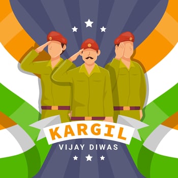 Soldier Salute To Kargil Vijay Diwas vector