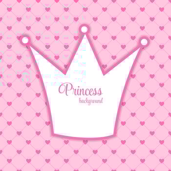 Princess Crown Background Vector Illustration.