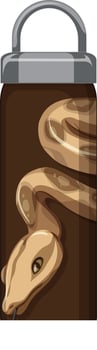 A brown thermos bottle with snake pattern vector