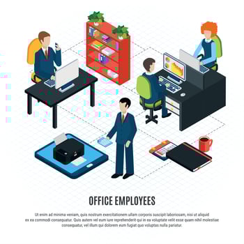 Business Employees Flowchart Background Vector Illustration