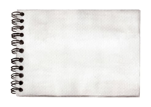 Blank notepad or notebook vintage style - watercolor illustration. vector