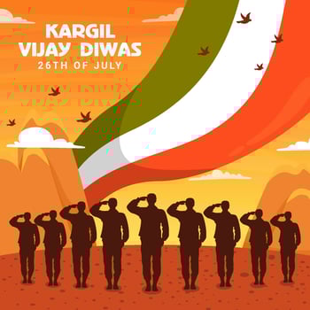 Kargil Vijay Diwas Illustrations vector