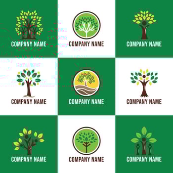 Logo Focused on Trees Growing in the Nature vector