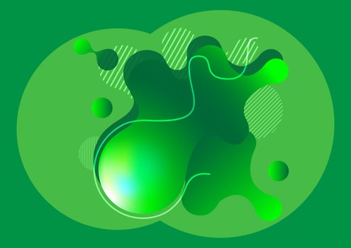 Green geometric background. Liquid and shapes composition. Gradient vector art illustrator
