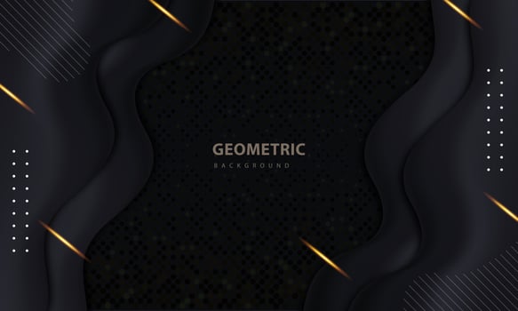 Abstract dark and gold light effect background vector