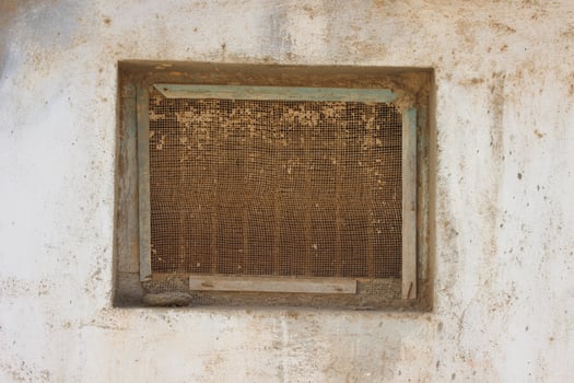 door with window with wood background photo