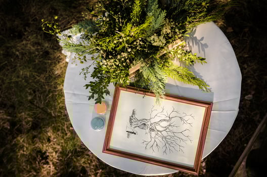 wedding ceremony in the woods photo