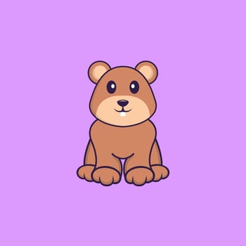 Cute squirrel is sitting. Animal cartoon concept isolated. Can used for t-shirt, greeting card, invitation card or mascot. Flat Cartoon Style vector