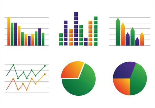 Infographic Icon And Elements, graph, selling graph. vector