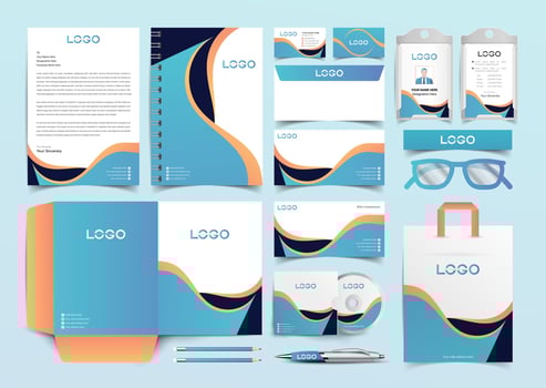 corporate stationery template design vector