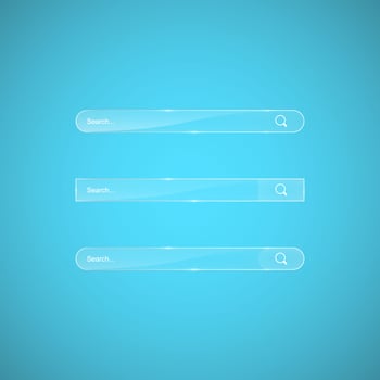 Search bar template. Vector web search illustration. Transparent glass search bar
