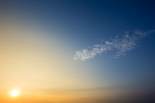 Colorful dramatic sky with cloud at Sunrise.Sky with sun background photo