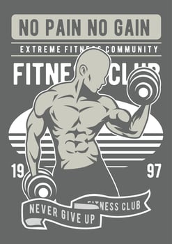 Fitness Vintage Badge, Retro Badge Design vector