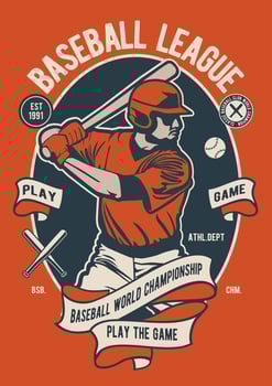 Baseball League Vintage Badge, Retro Badge Design vector