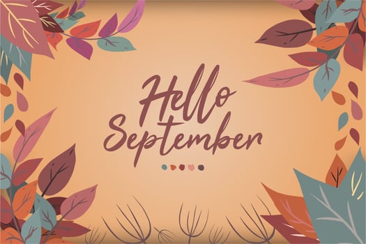 Hand drawn hello september lettering Premium vector