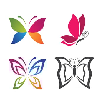 Beauty butterfly logo images vector