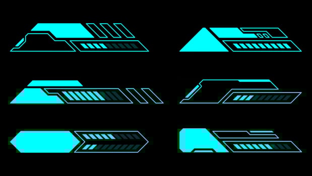 Loading frame abstract technology interface hud vector design for digital game.