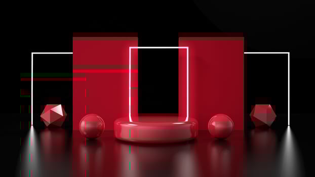 Modern minimalist mockup podium display photo