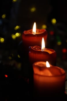 Christmas Candles And Candlelight. photo