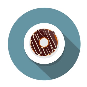 Donut Flat Icon with Long Shadow, Vector Illustration