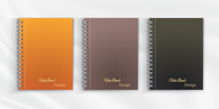 Set of geometric pattern notebook cover background design vector