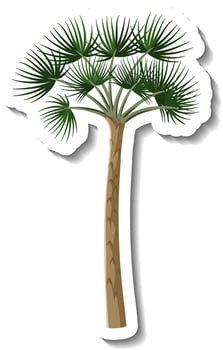 Sticker tropical tree on white background vector