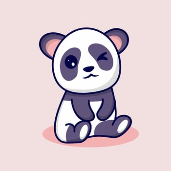 cute panda with cute smile vector
