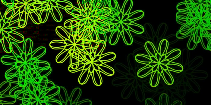 Dark Green, Yellow vector background with random forms.