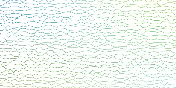 Dark Blue, Green vector background with bent lines.