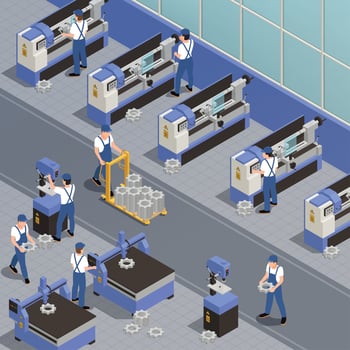 Industrial Machinery Background Vector Illustration