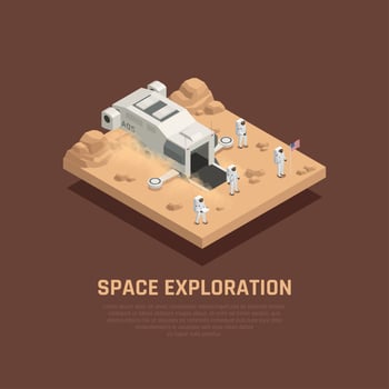 Space Exploration Composition Vector Illustration