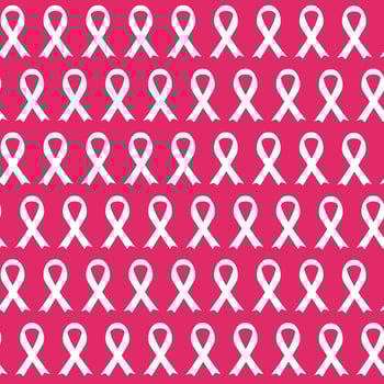 Breast Cancer Awareness Pink Ribbon Seamless Pattern Background Vector Illustration