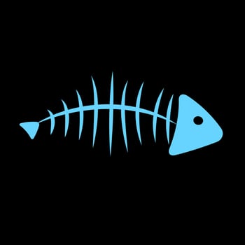 Fish Bone Background Vector Illustration