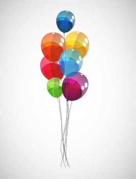 Color Glossy Balloons Background Vector Illustration