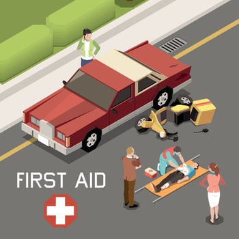 First Aid Isometric Illustration Vector Illustration